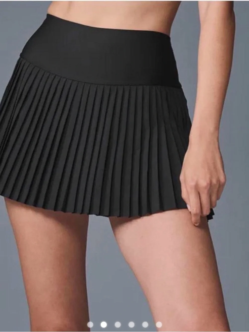 ALO Yoga Black Pleated Mini Skirt